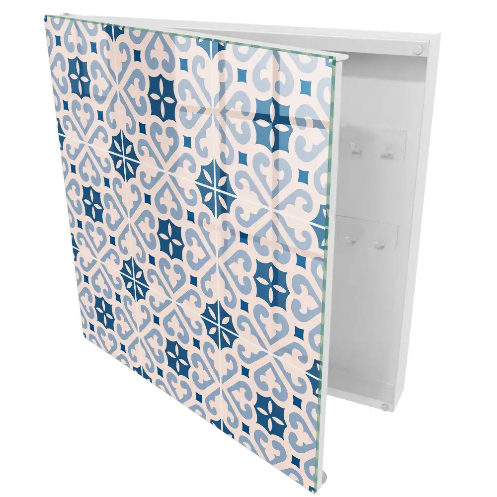 Boîte à clés motif géométrique d'inspiration vintage