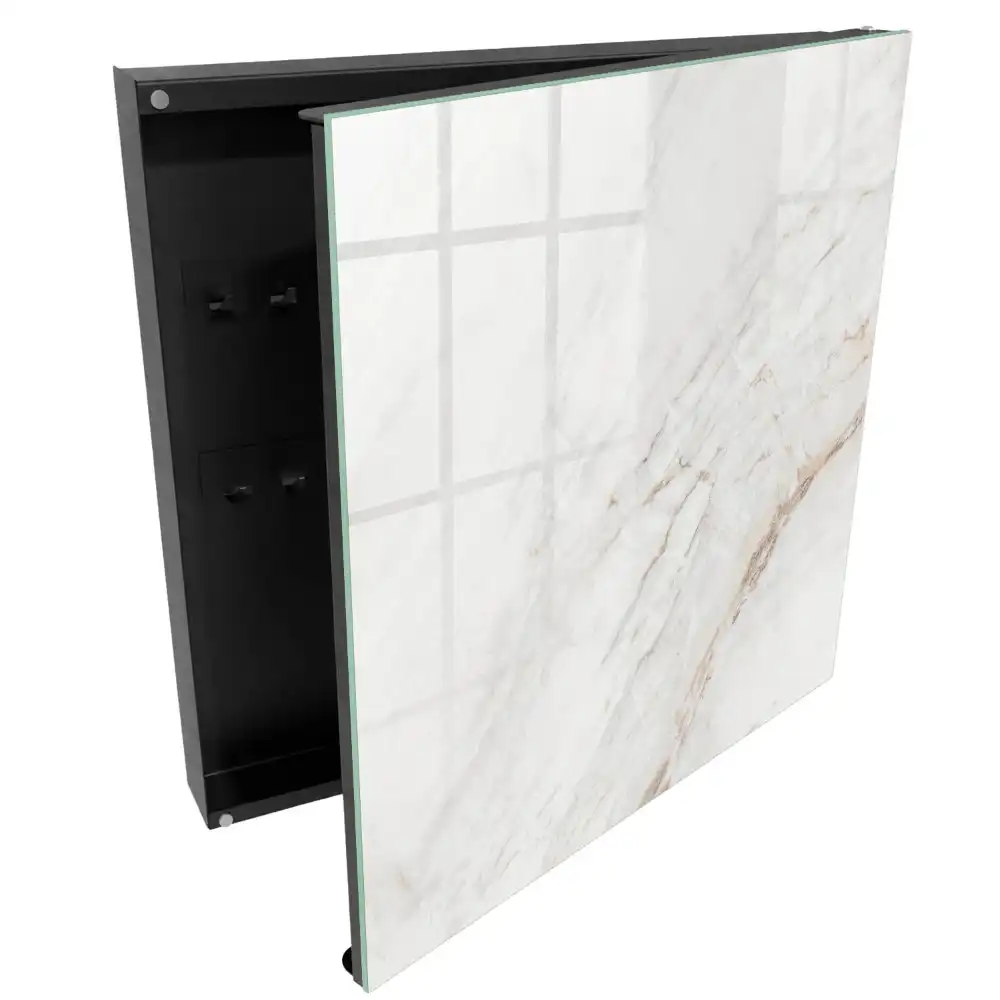 Armoire à clés lignes beiges élégance subtile simplicité