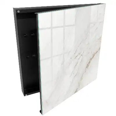 Armoire à clés lignes beiges élégance subtile simplicité