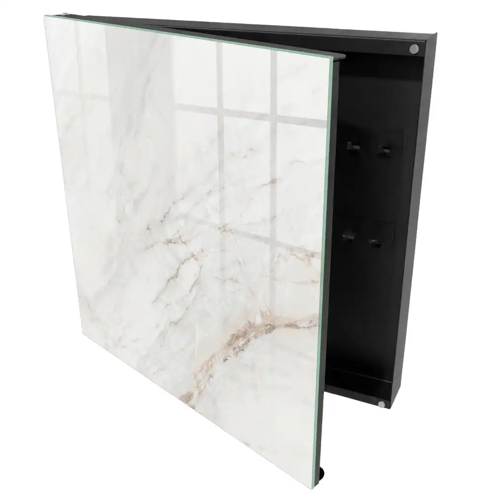 Armoire à clés lignes beiges élégance subtile simplicité