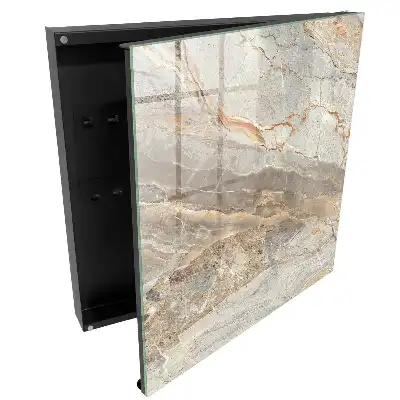 Armoire à clés motifs gris beige à effet marbre