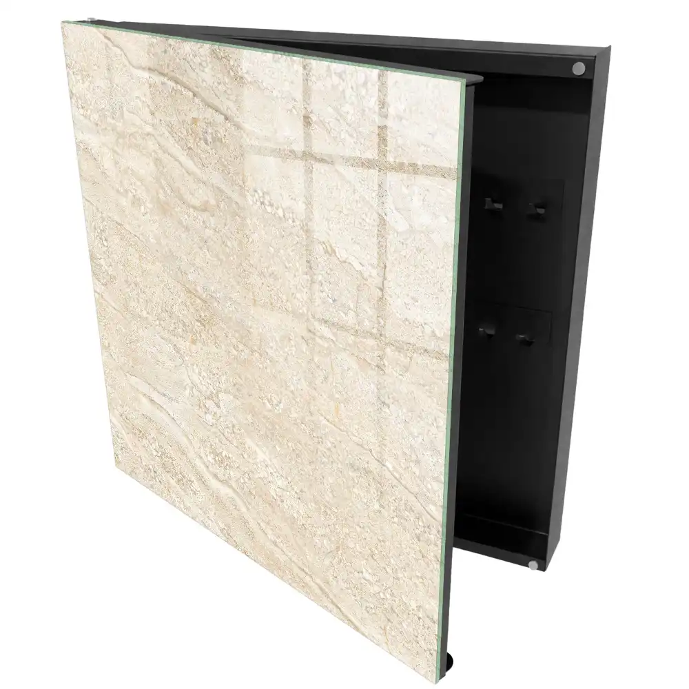 Armoire à clés ondulations beiges subtiles à la texture chaude