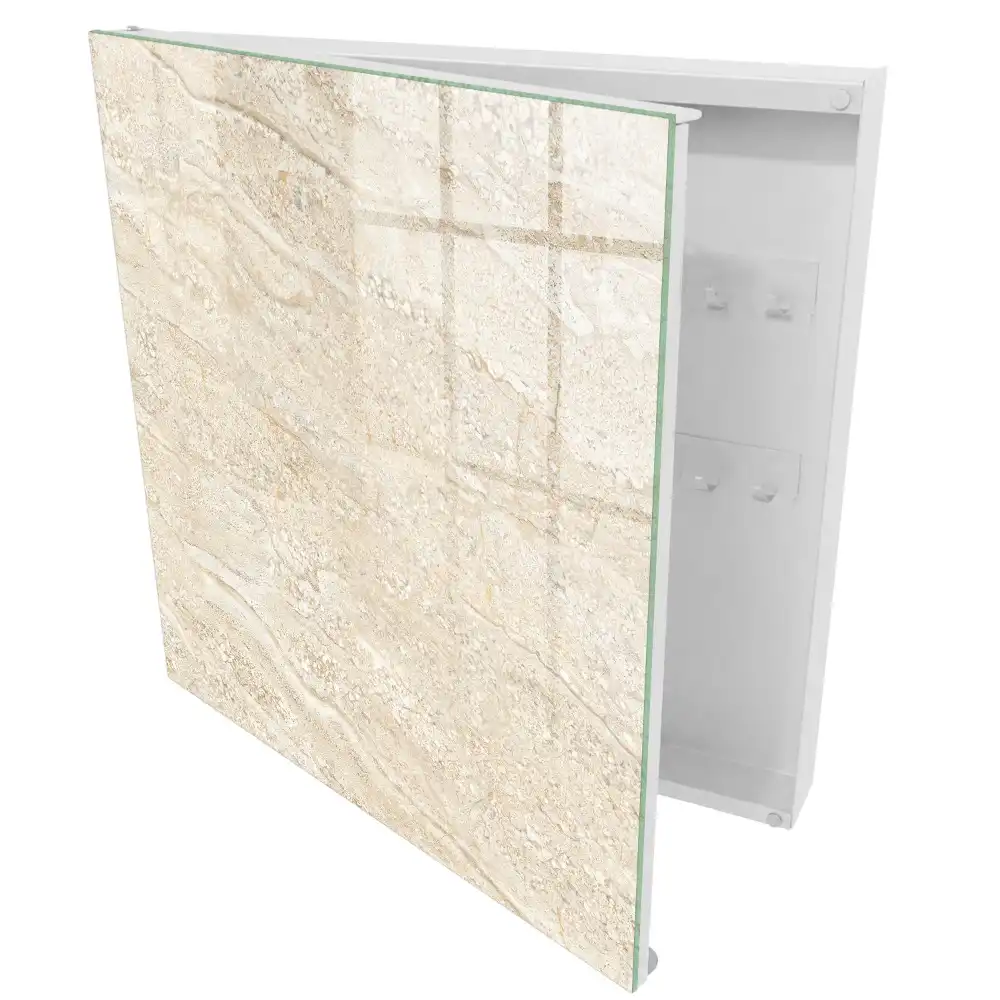 Armoire à clés ondulations beiges subtiles à la texture chaude