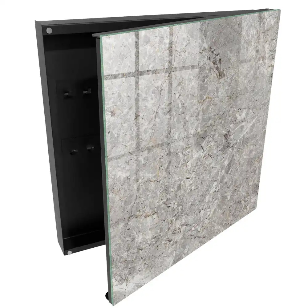 Armoire à clés structure en pierre avec un motif gris-beige