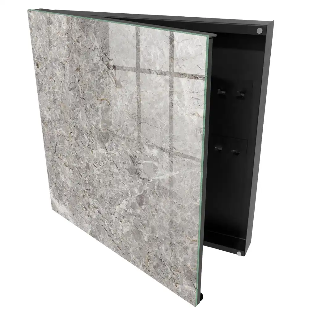Armoire à clés structure en pierre avec un motif gris-beige