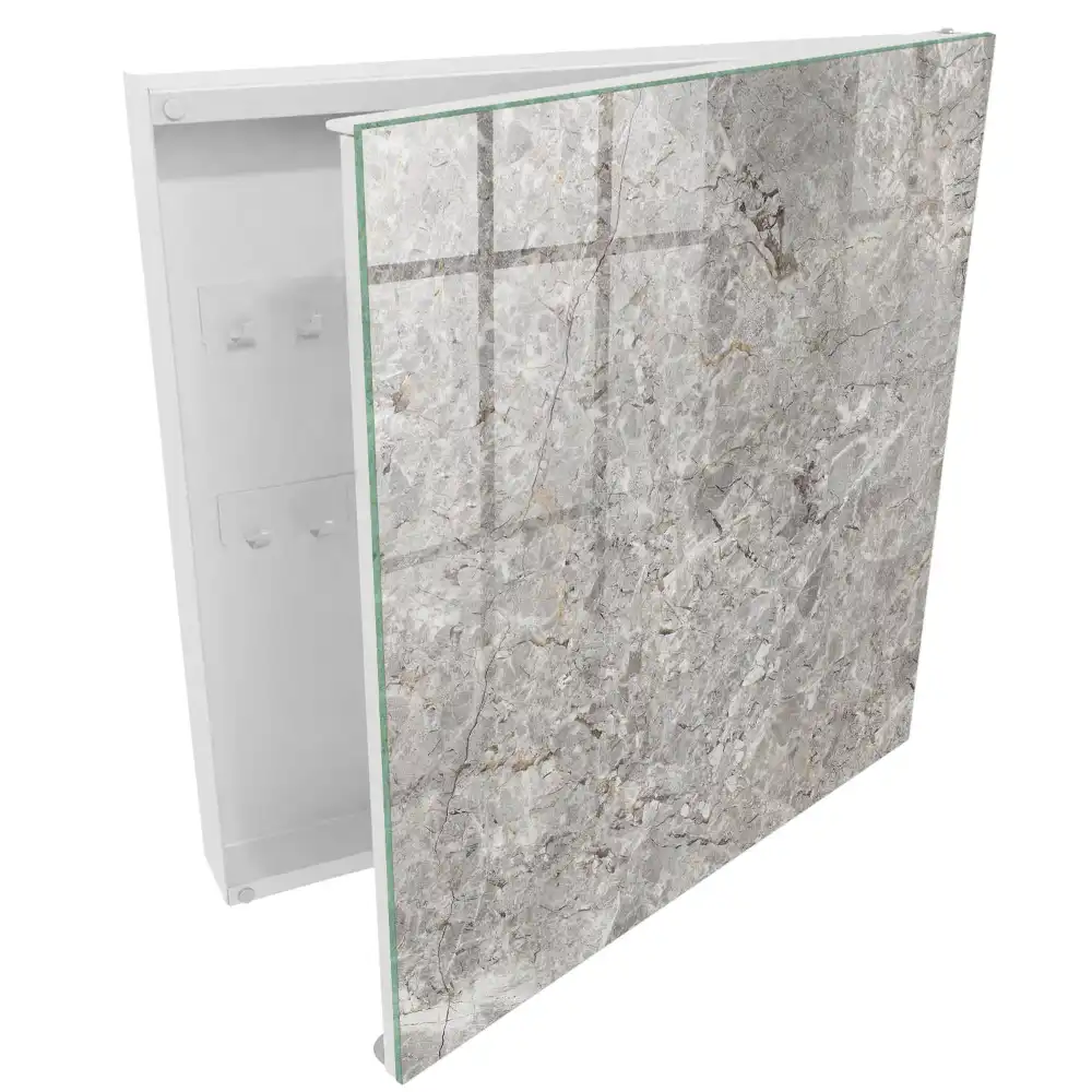 Armoire à clés structure en pierre avec un motif gris-beige