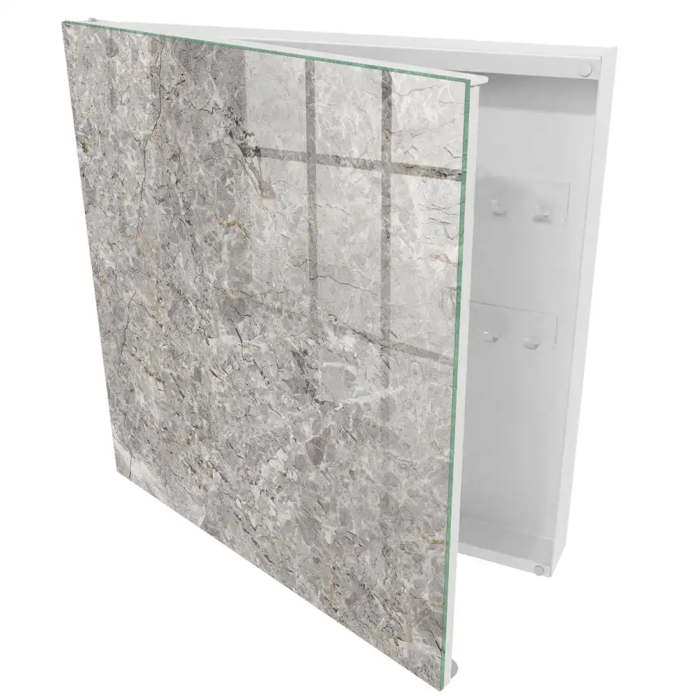 Armoire à clés structure en pierre avec un motif gris-beige