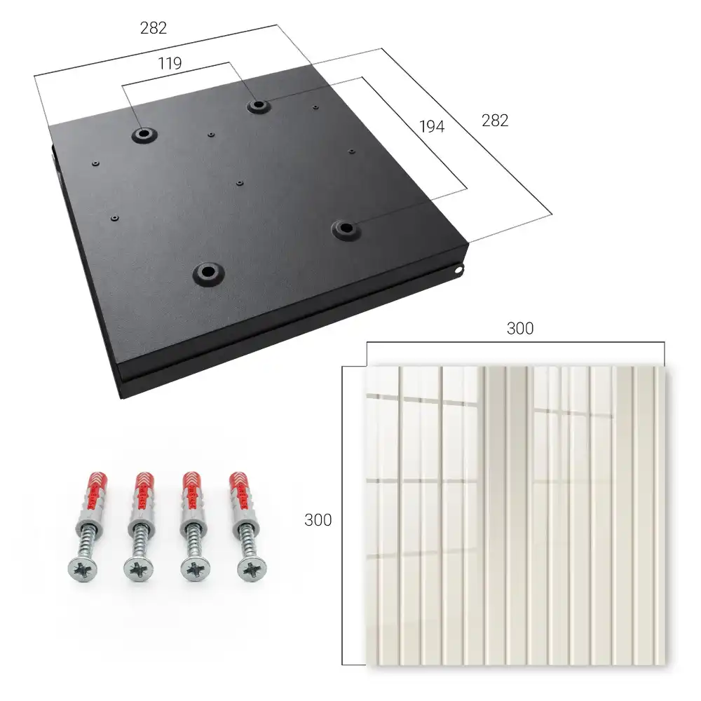Armoire à clés lignes beiges sur fond clair