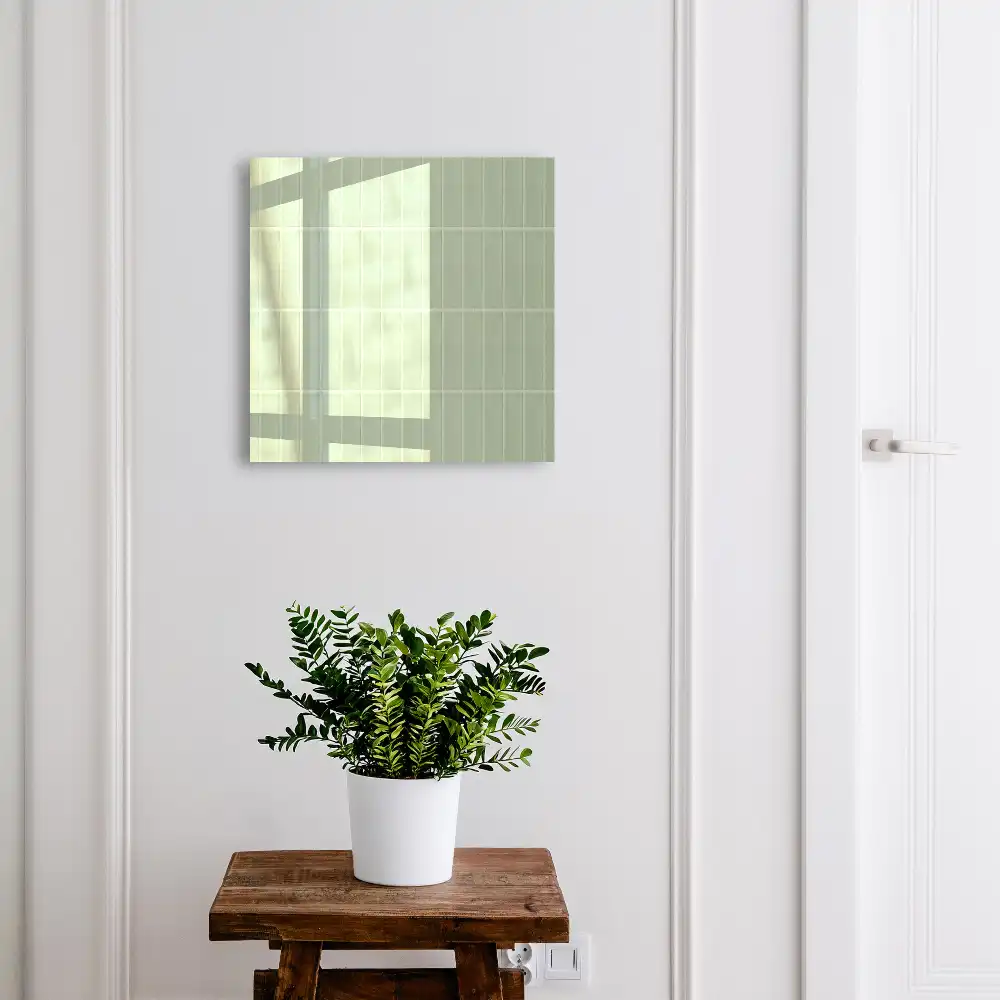 Armoire à clés motif à carreaux verts dans un style minimaliste
