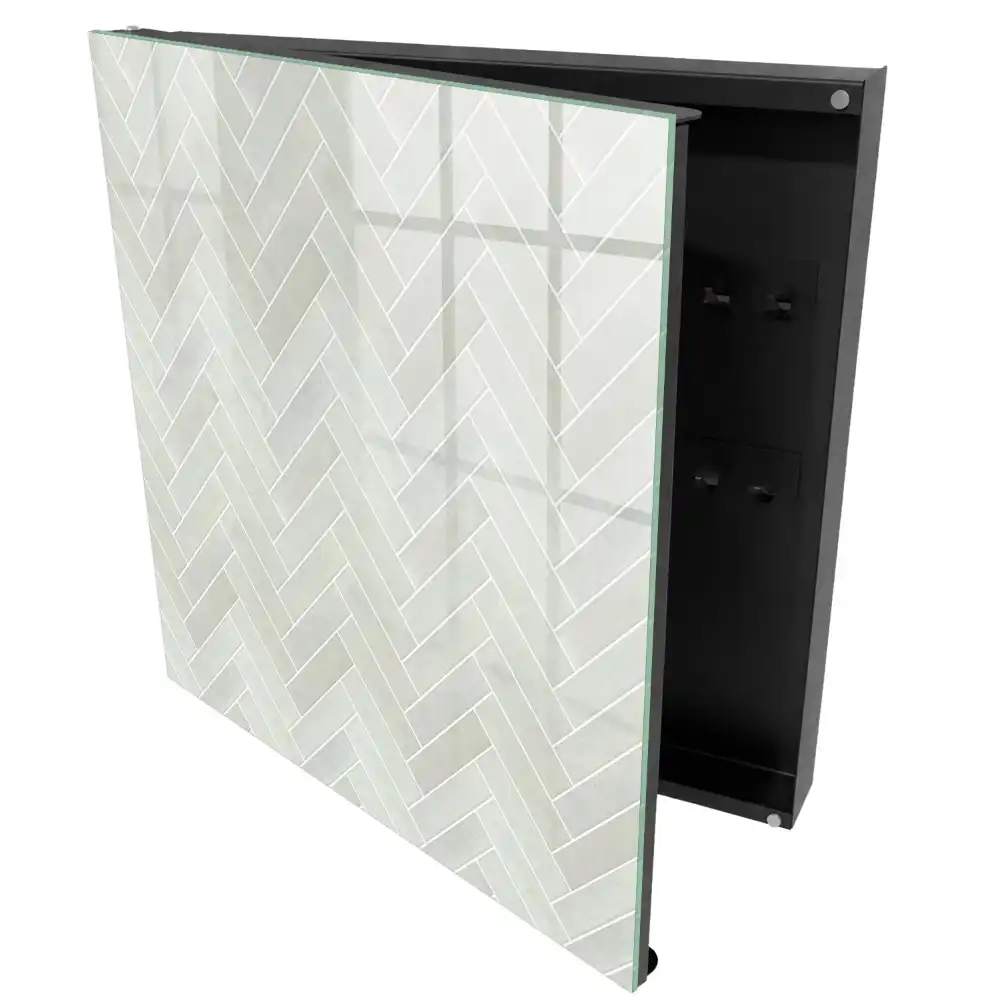 Armoire à clés motifs géométriques à chevrons dans des couleurs discrètes