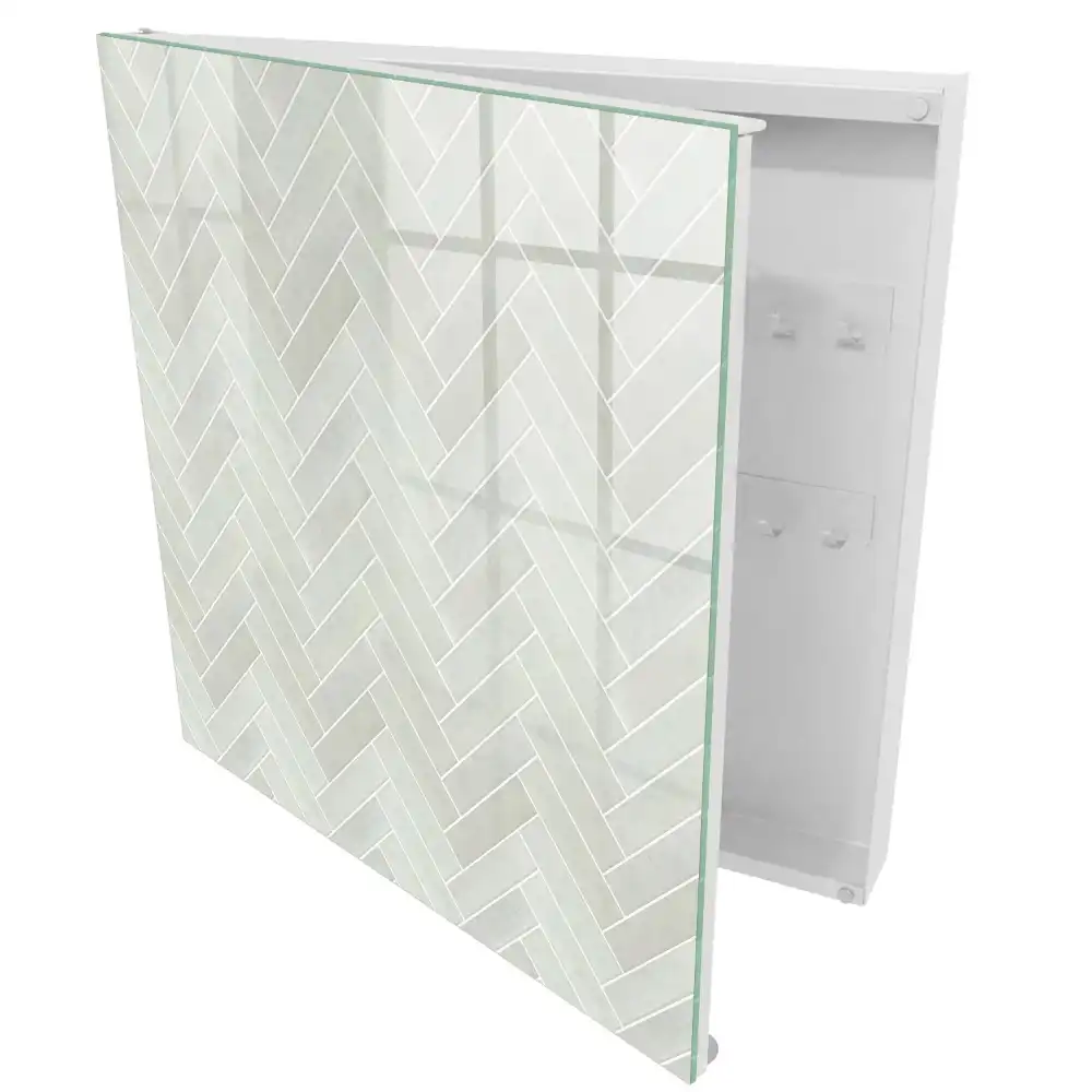 Armoire à clés motifs géométriques à chevrons dans des couleurs discrètes