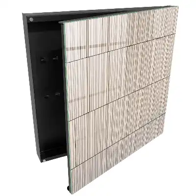 Armoire à clés lignes verticales dans un beige discret