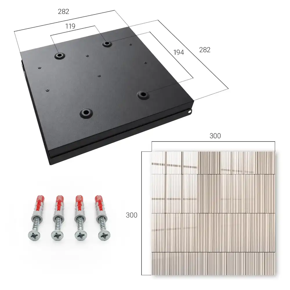Armoire à clés lignes verticales dans un beige discret