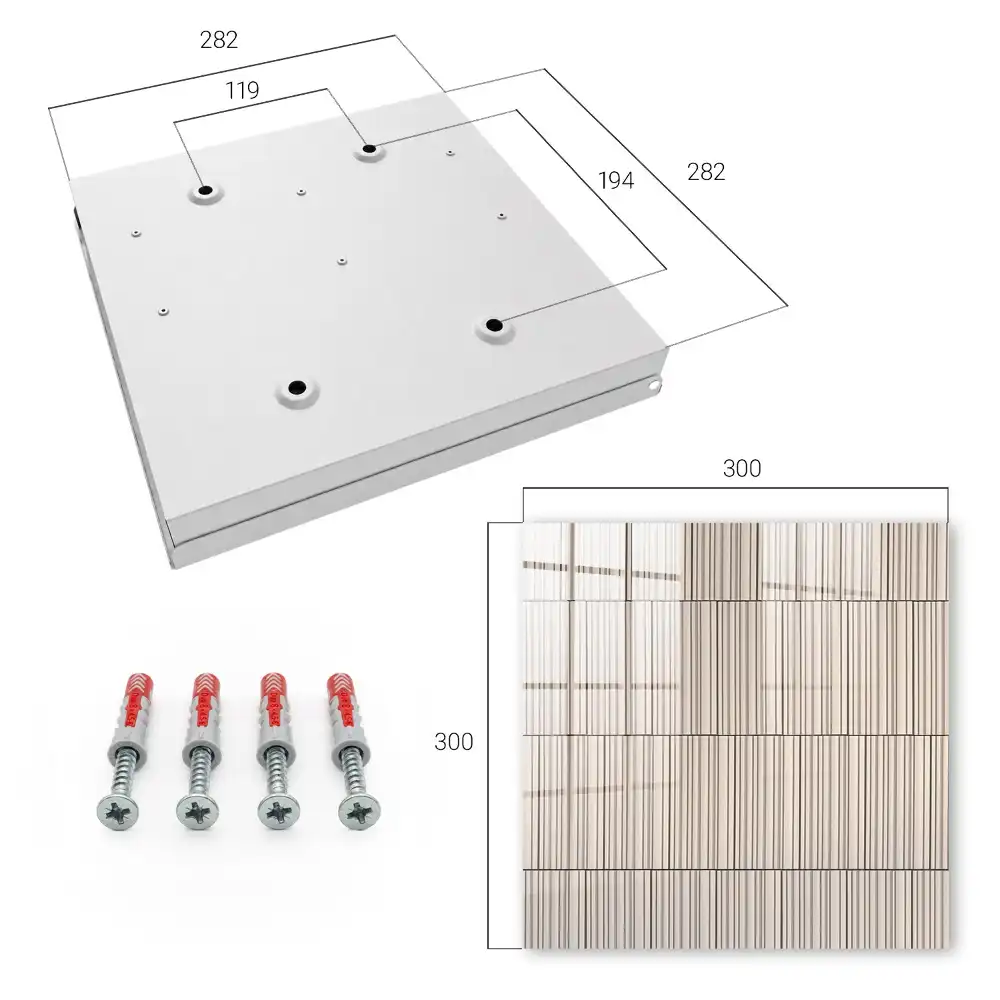Armoire à clés lignes verticales dans un beige discret