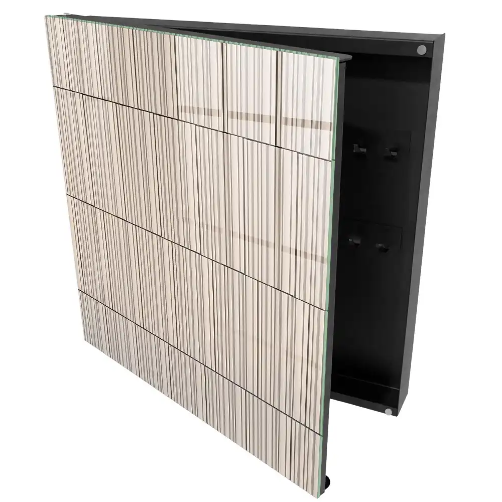Armoire à clés lignes verticales dans un beige discret