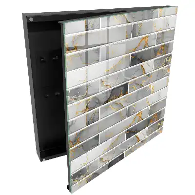 Armoire à clés marbre élégant veiné de gris