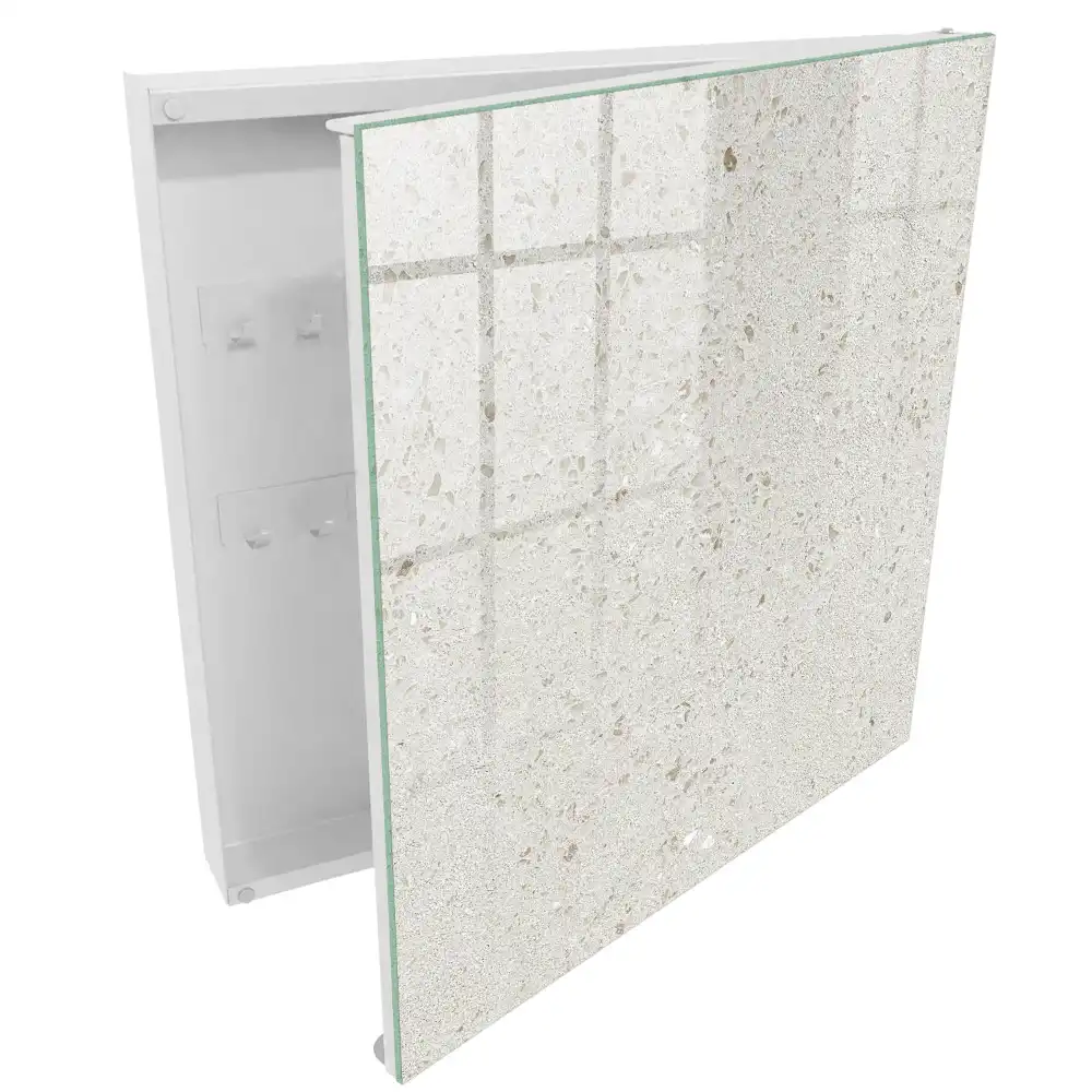 Boîte à clés murale motif pierre beige subtil et minimaliste