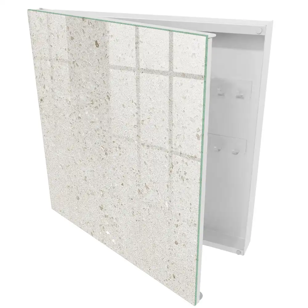 Boîte à clés murale motif pierre beige subtil et minimaliste