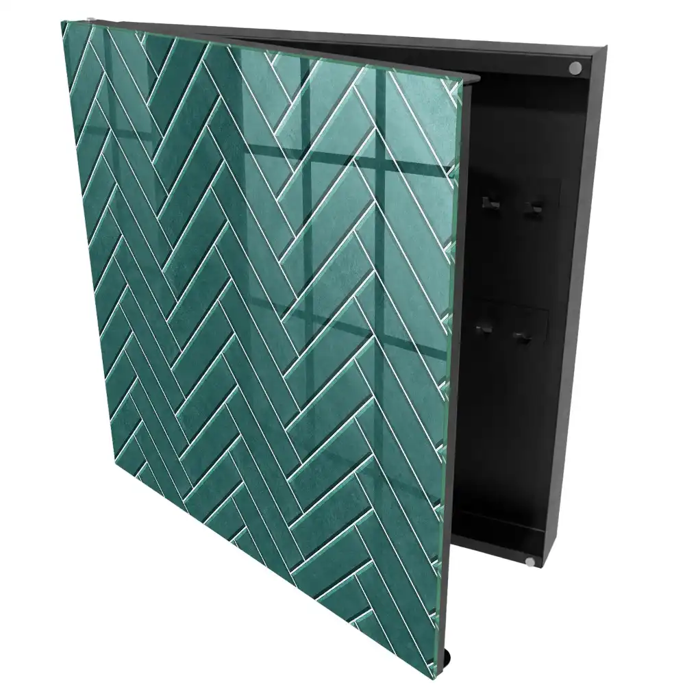 Armoire à clés un motif à chevrons phénoménal de couleur turquoise