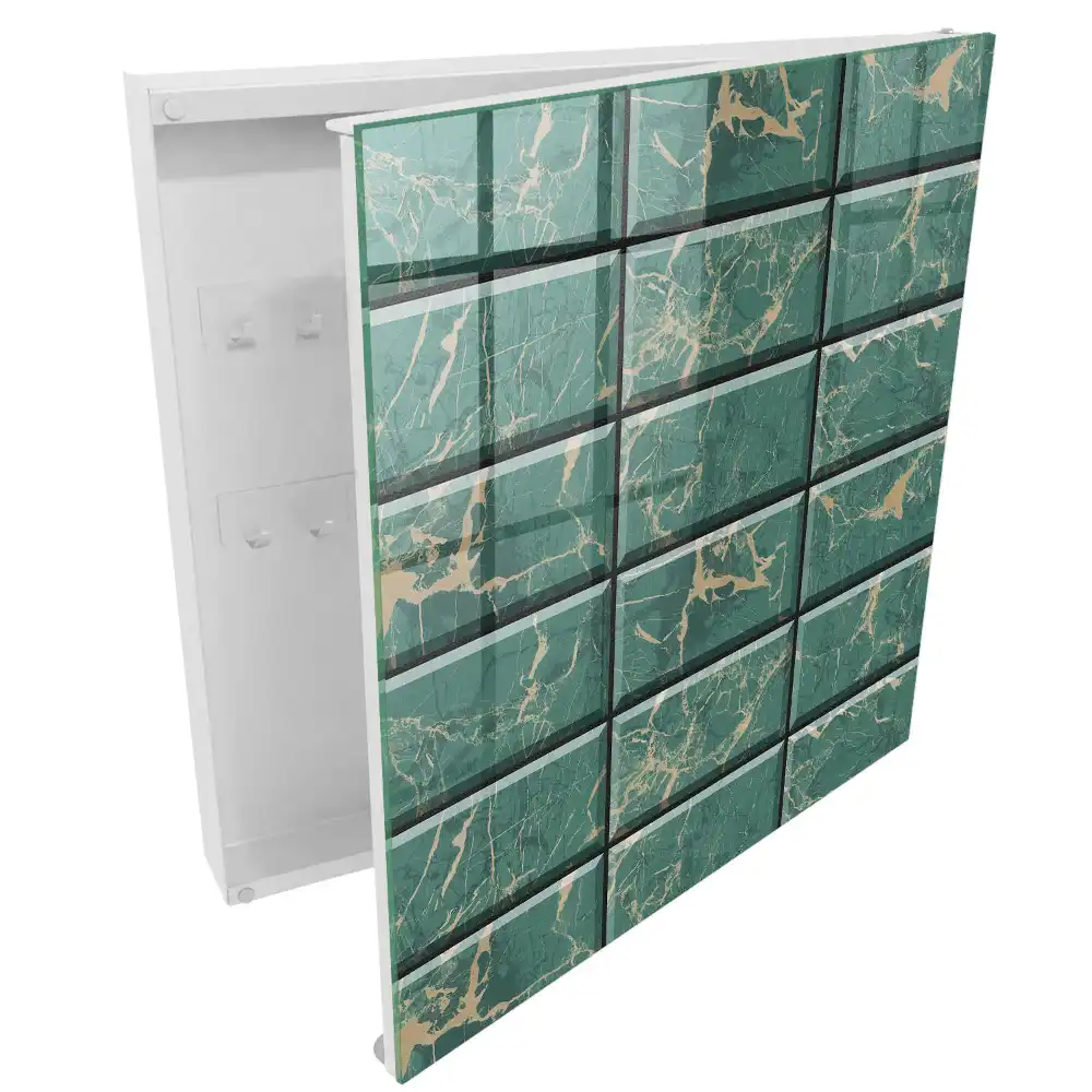 Armoire à clés carreaux de marbre vert modernes