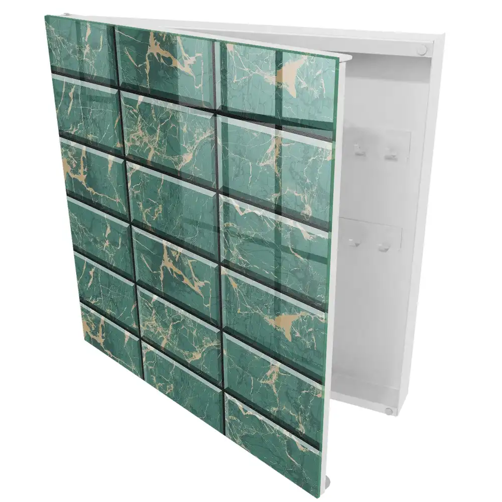 Armoire à clés carreaux de marbre vert modernes