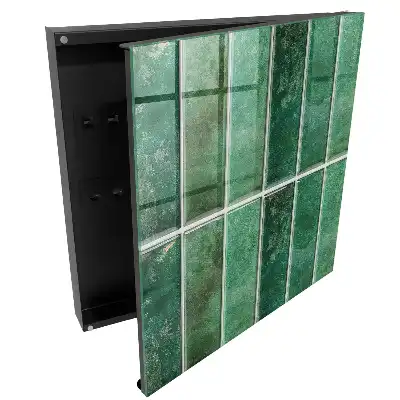 Armoire à clés nuances de vert dans d'élégants rectangles
