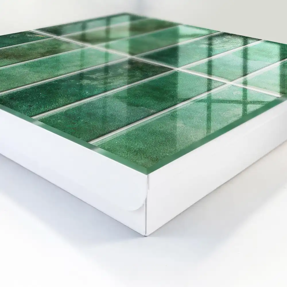Armoire à clés nuances de vert dans d'élégants rectangles