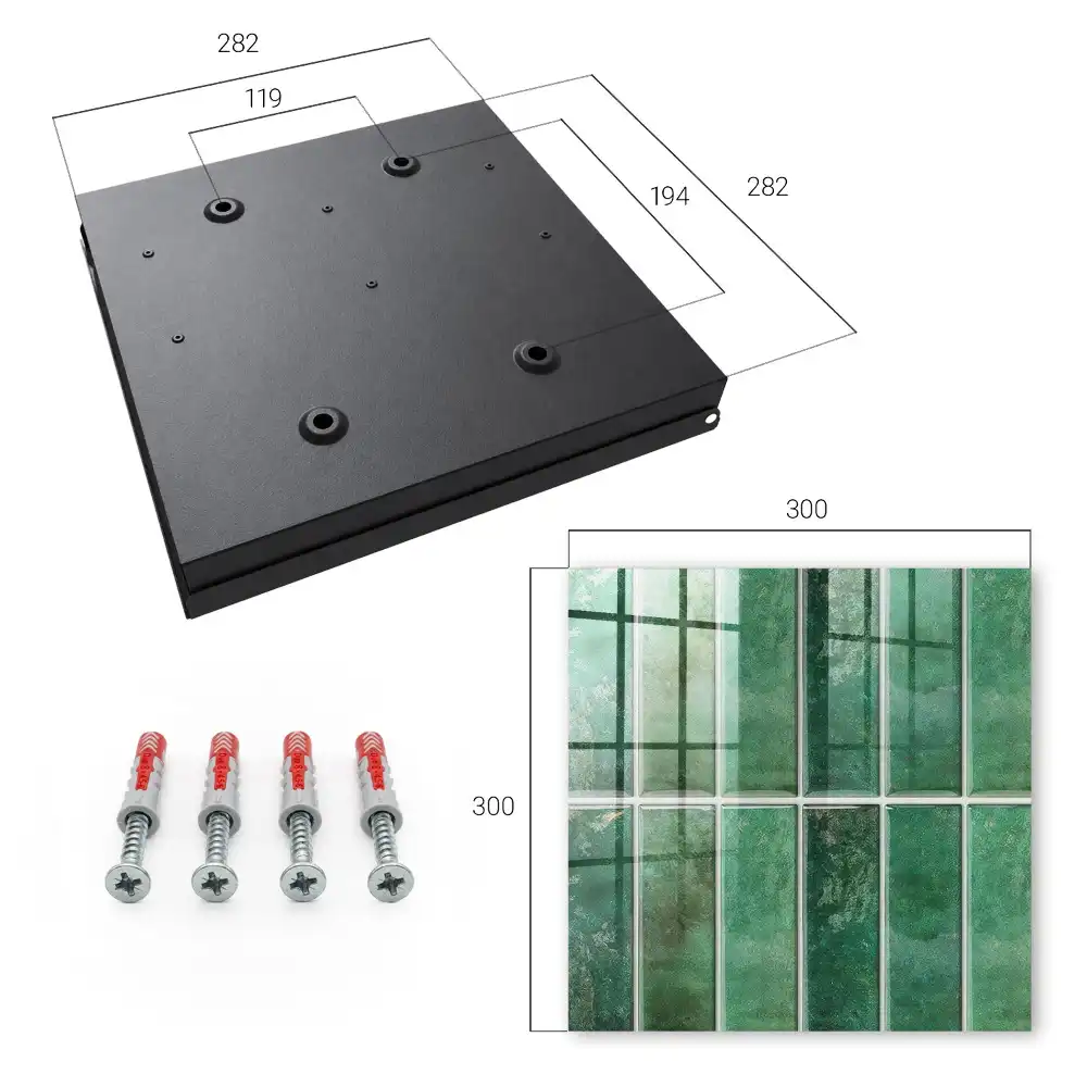 Armoire à clés nuances de vert dans d'élégants rectangles
