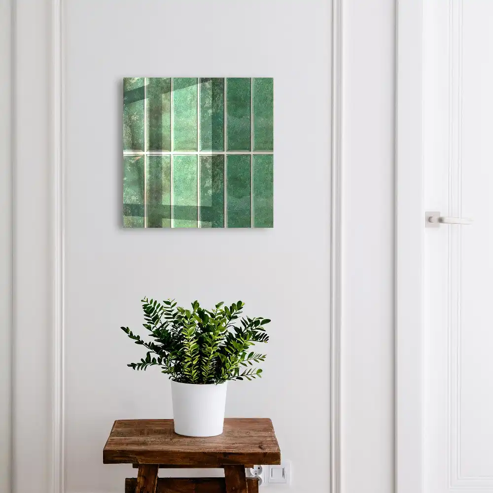 Armoire à clés nuances de vert dans d'élégants rectangles