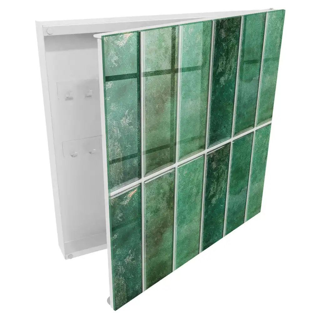 Armoire à clés nuances de vert dans d'élégants rectangles