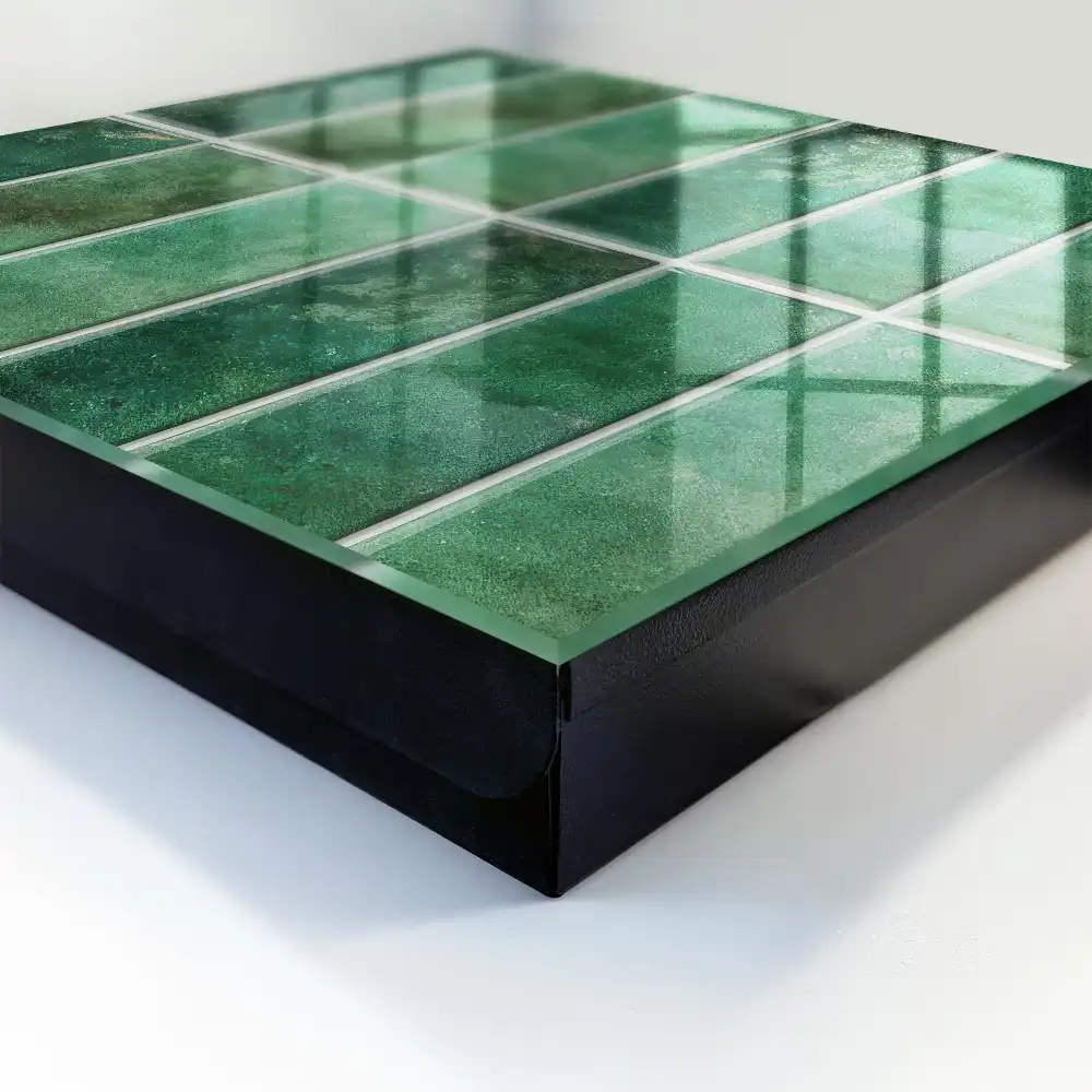 Armoire à clés nuances de vert dans d'élégants rectangles