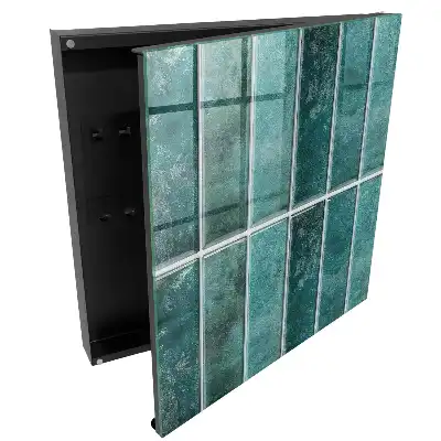 Boîte à clés murale des carreaux turquoise qui enrichissent l'espace