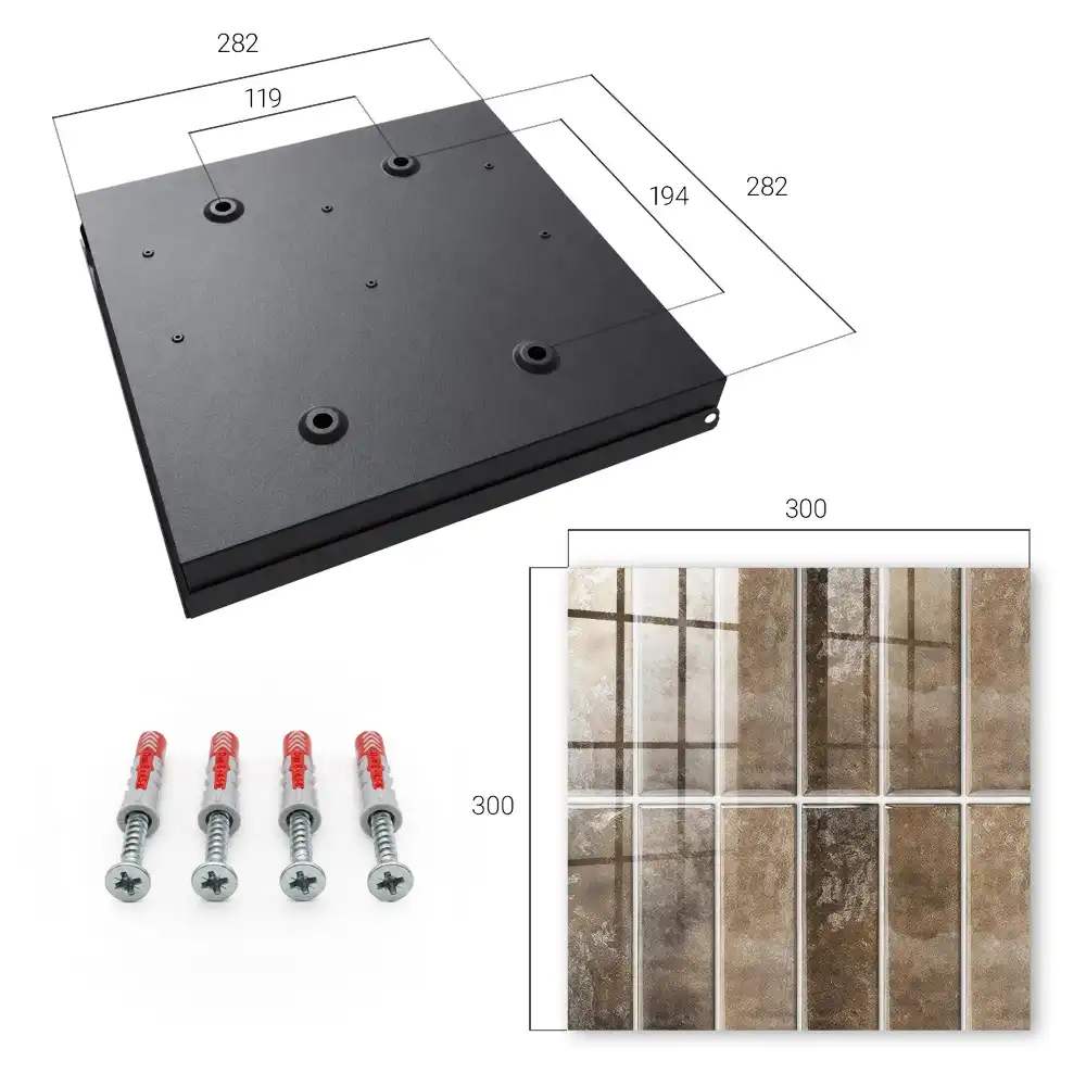 Armoire à clés des carreaux bruns variés qui ajoutent de la chaleur