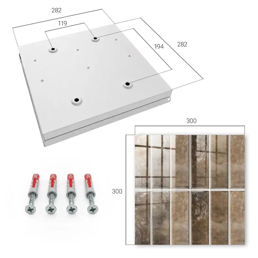 Armoire à clés des carreaux bruns variés qui ajoutent de la chaleur