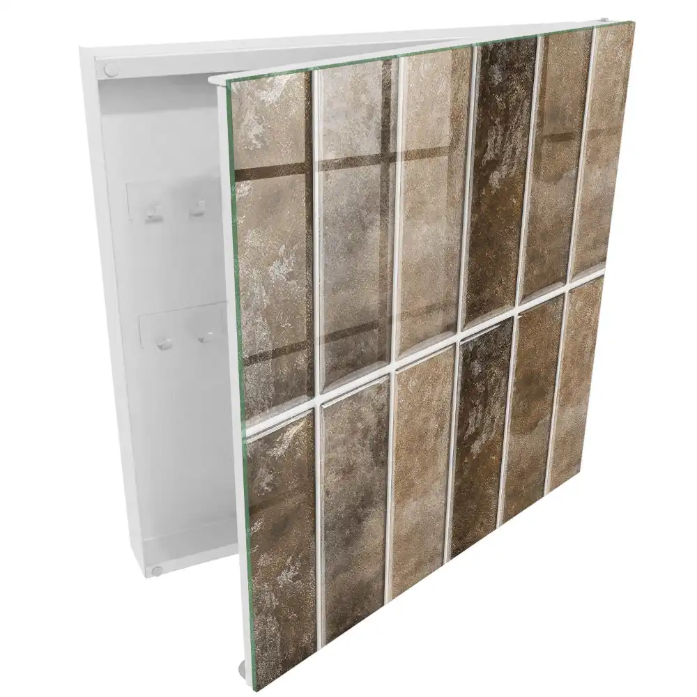 Armoire à clés des carreaux bruns variés qui ajoutent de la chaleur