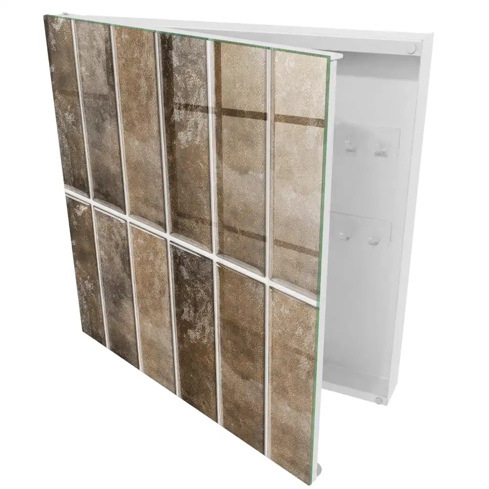 Armoire à clés des carreaux bruns variés qui ajoutent de la chaleur