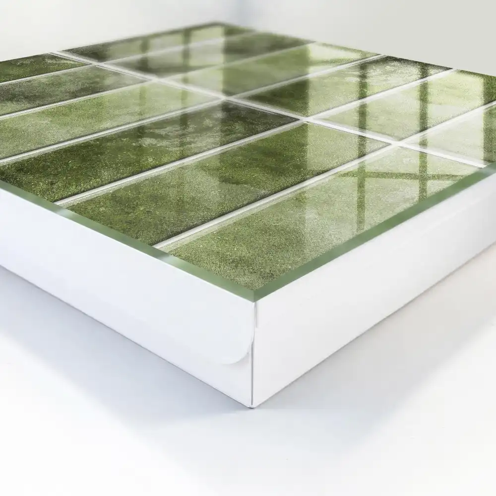 Boîte à clés des carreaux verts de différentes nuances