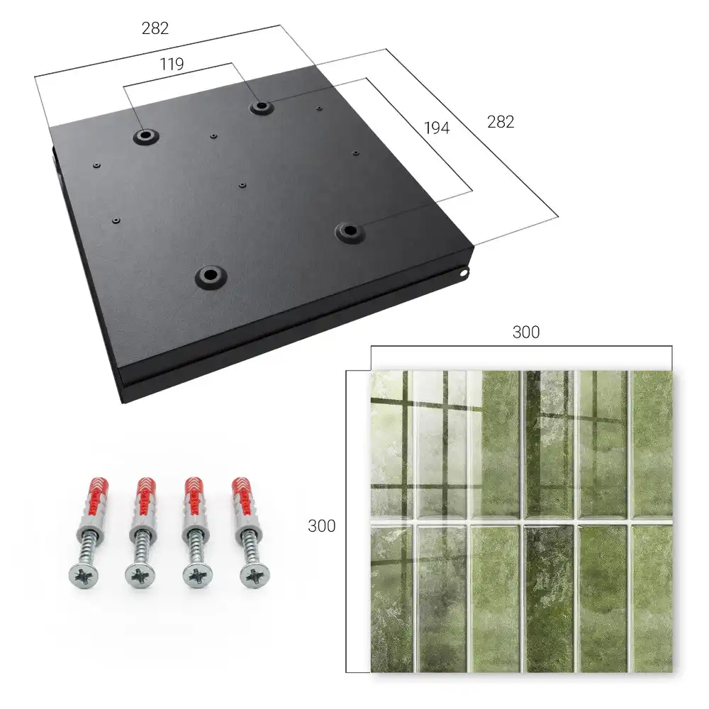 Boîte à clés des carreaux verts de différentes nuances