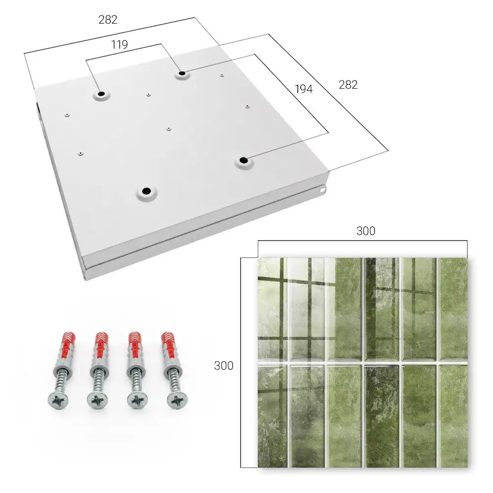 Boîte à clés des carreaux verts de différentes nuances