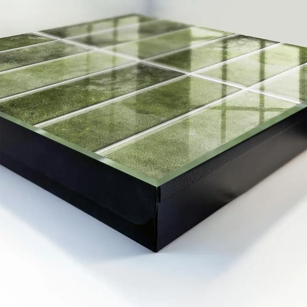 Boîte à clés des carreaux verts de différentes nuances