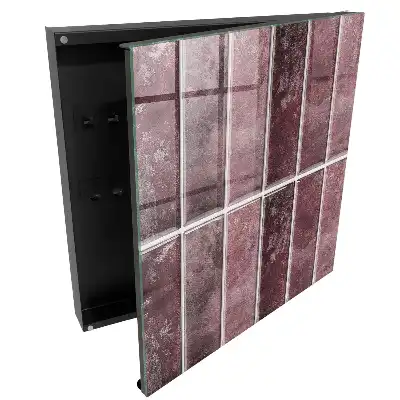 Armoire à clés carreaux bordeaux à la texture élégante