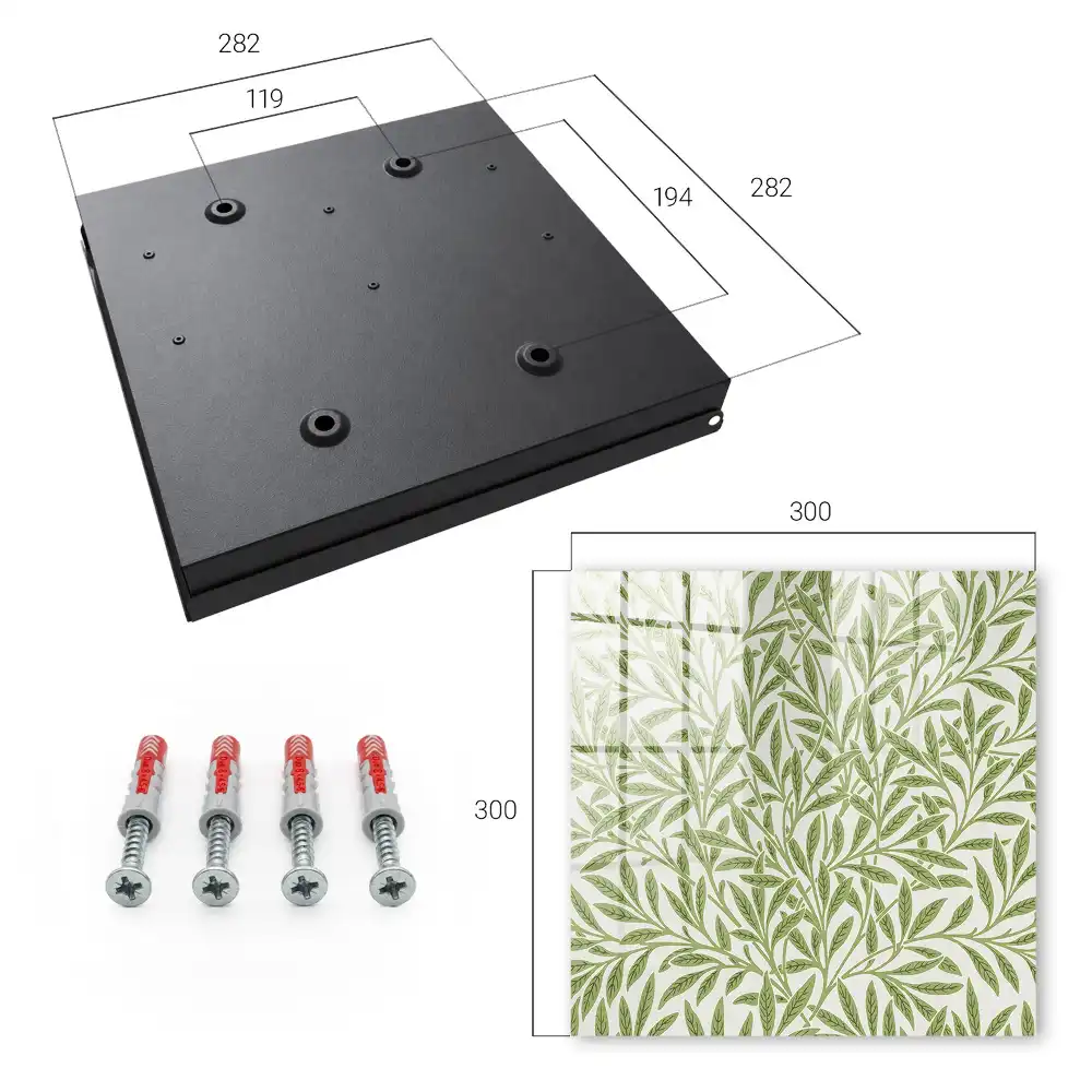 Armoire à clés feuilles vertes sur fond crème élégance