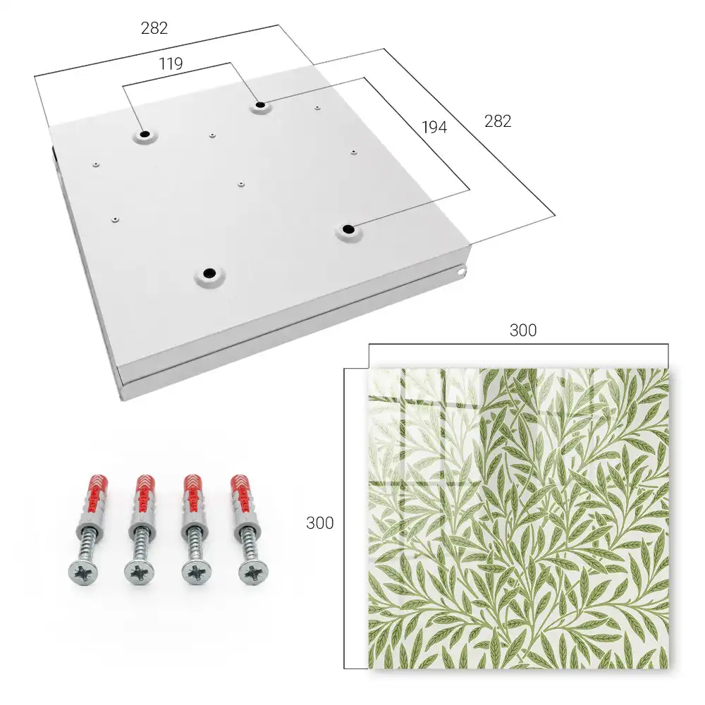 Armoire à clés feuilles vertes sur fond crème élégance