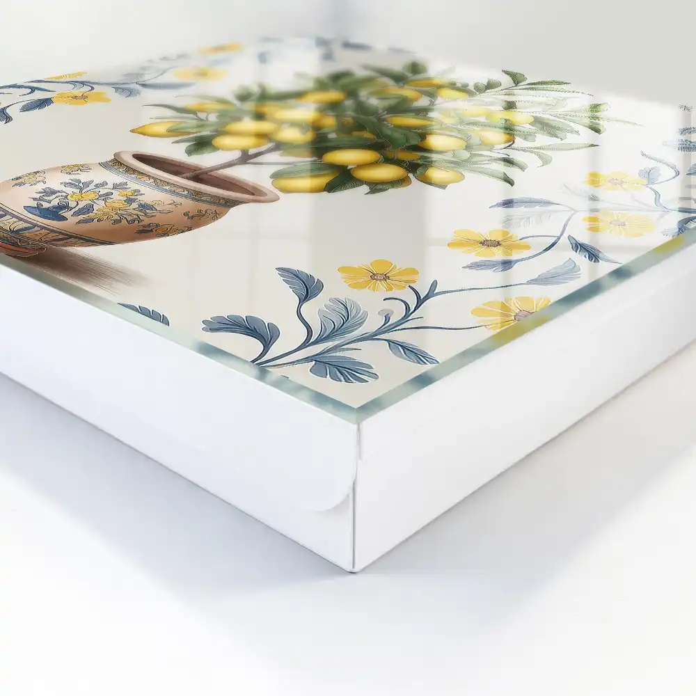 Boîte à clés motif de citron sur fond décoratif