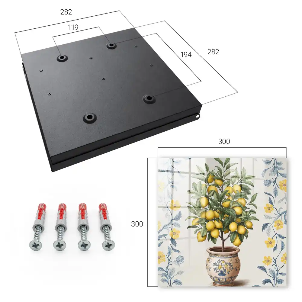 Boîte à clés motif de citron sur fond décoratif