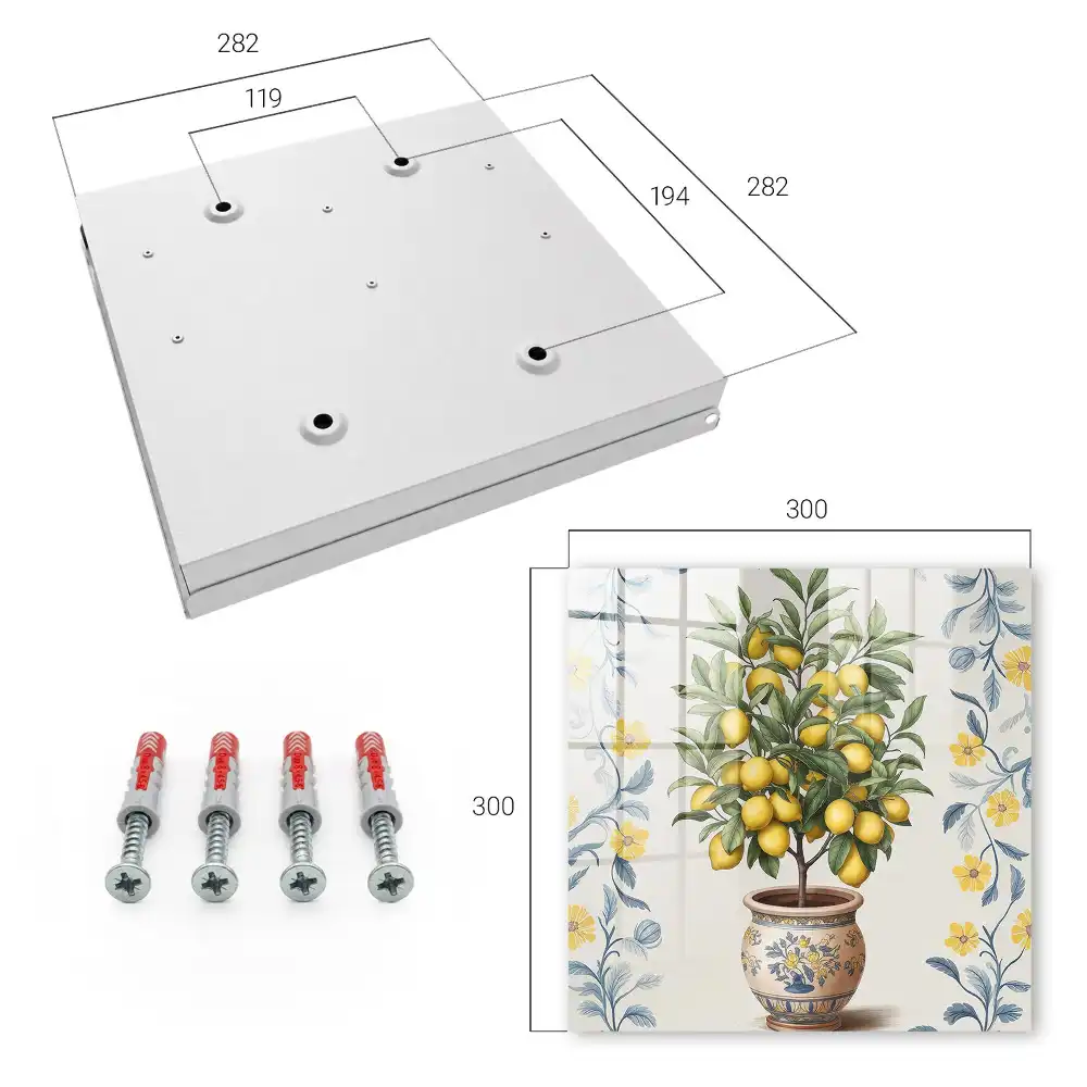 Boîte à clés motif de citron sur fond décoratif