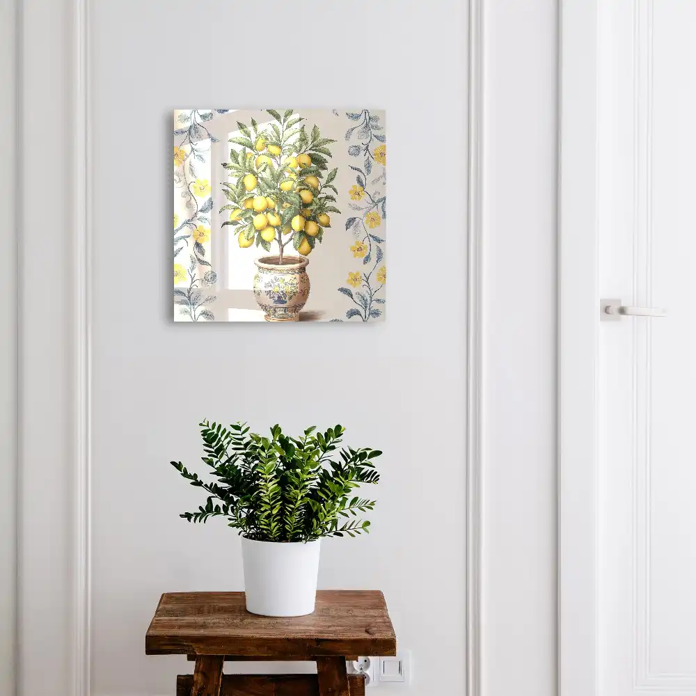 Boîte à clés motif de citron sur fond décoratif