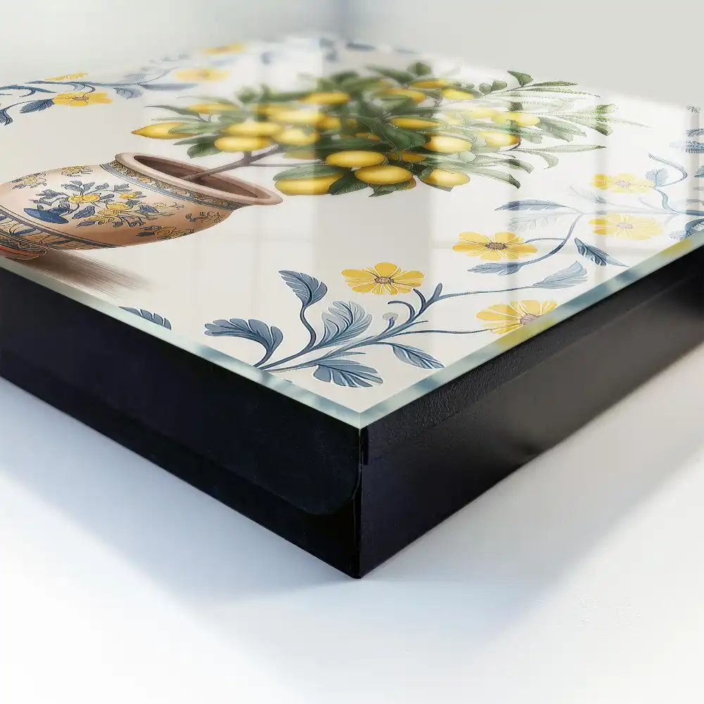 Boîte à clés motif de citron sur fond décoratif