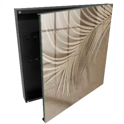 Armoire à clés des couleurs neutres et des formes de feuilles organiques