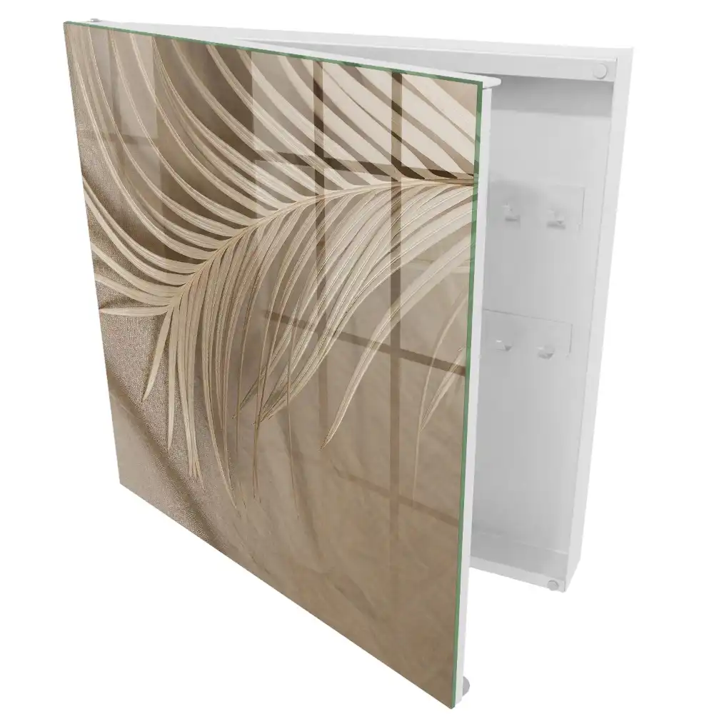 Armoire à clés des couleurs neutres et des formes de feuilles organiques